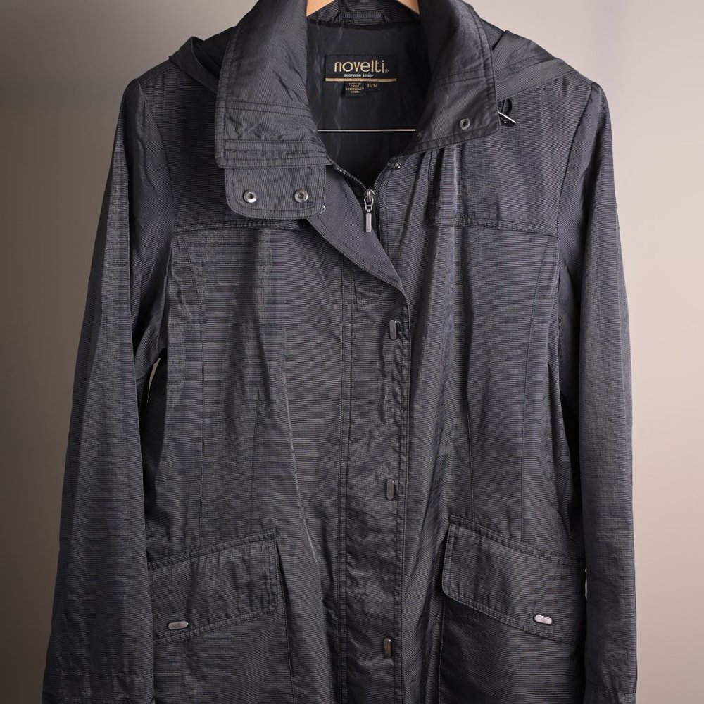 3/$20 - Size 11/12, Light Jacket with Hood, Charcoal Grey